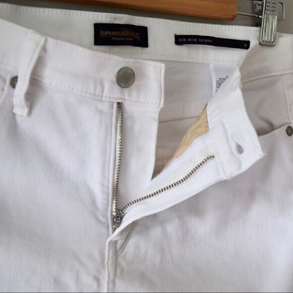 BANANA REPUBLIC Mid + Skinny Jean, White, Size 32 - Picture 8 of 14